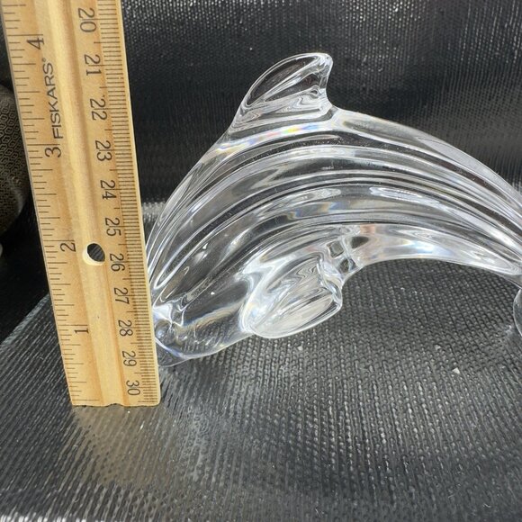 Vintage Waterford Clear Crystal Leaping Dolphin Figurine Paperweight VTG Marked - Picture 2 of 10